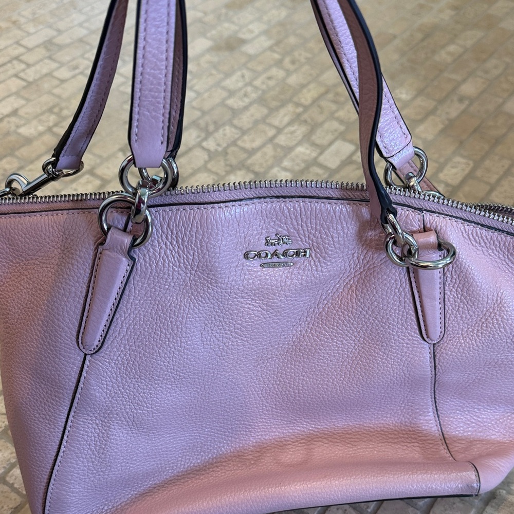 Coach Pink Pebbled Leather Shoulder Tote - Picture 4 of 4